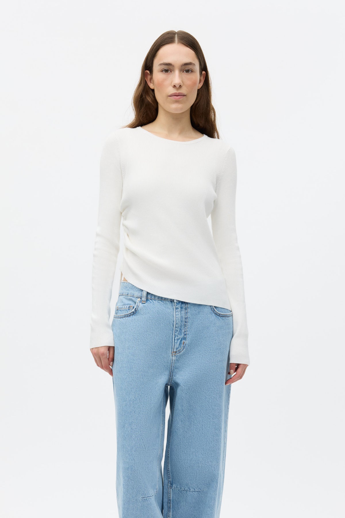 Yara Strik Bluse, Gardenia