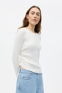 Yara Strik Bluse, Gardenia