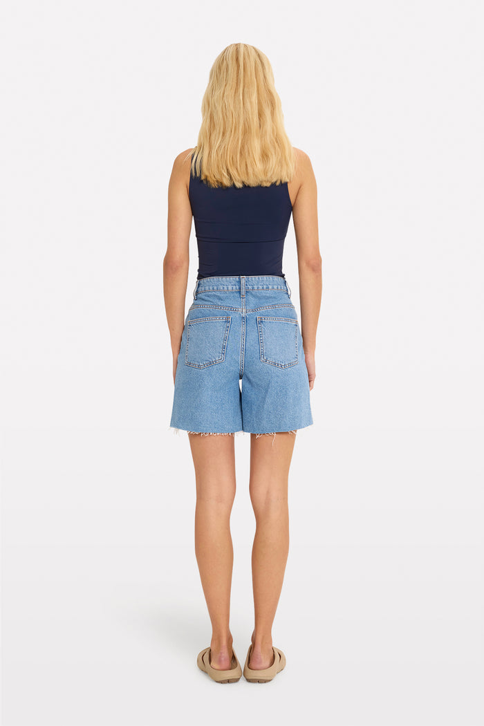 Biloba Denim Shorts, Light Blue