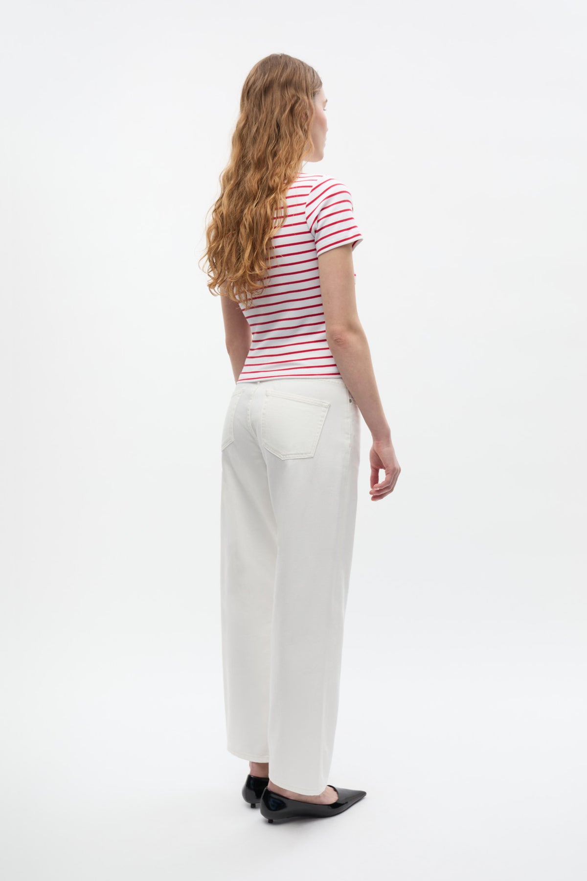 Ally Crop Tee, Salsa Stripe