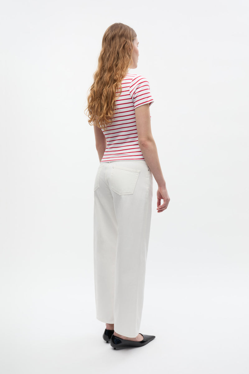 Ally Crop Tee, Salsa Stripe