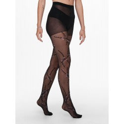 only-rosa-flower-tights-black